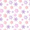 Pastel snowflakes pink purple winter pattern seamless