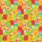 Pastel summer fruit popsicle pattern seamless