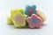 Pastel sweet flowers shape of marshmallows.