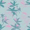 Pastel sweet mood of silhouete botanical plants fill in with line hand drawn pattern seamless in vector design for fashion,fabric,