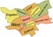 Pastel tagged districts map of `S-HERTOGENBOSCH, NETHERLANDS