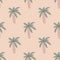 Pastel tones seamless doodle pattern with pale palm tree exotic shapes. Pink pastel background