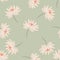 Pastel tones seamless pattern with random chrysanthemum flower print. Cute vintage flora backdrop