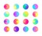 Pastel trendy radial conical gradient set. Collection of colorful gradient circles. Vector vivid color design elements
