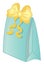 Pastel Turquoise Gift Box Decorated with Yellow Bow