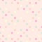 Pastel vector polka dots on pink background - seamless pattern