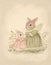 Pastel vintage bunny drawing, easter bunny, shabby chic drawing, illustration for children\\\'s books