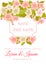 Pastel vintage flowers around the frame with sign for wedding invitation, marriage card, congratulation banner, advertise