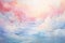 Pastel Waves and Clouds Dreamscape, Pink and Blue Sky Seascape