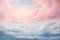 Pastel Waves and Clouds Dreamscape, Pink and Blue Sky Seascape