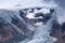 Pasterze glacier and snow in high alpine mountains