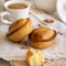 Pasticciotto leccese pastry filled with egg custard cream on a napkin close up