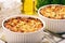 Pastitsio -greek casserole with pasta, meat, tomatoes and feta cheese.