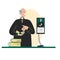 The pastor conducts church services online. Pastor is broadcast via the smartphone. Concept Church and Liturgy online.