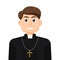 Pastor in simple flat vector. personal profile icon or symbol.