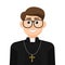 Pastor in simple flat vector. personal profile icon or symbol.