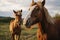 Pastoral beauty Horses in nature fields, contributing to an unaltered landscape