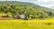 Pastoral farm scene with Green Mountains, Vermont