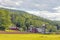 Pastoral farm scene with Green Mountains, Vermont