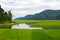 pastoral landscape under clouds sky