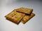 the pastries in a square shape on a white background