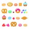 Pastries, sweets and candies vector set