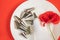 Pastry bag and nozzles on the kitchen on the table, pastry set