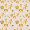 Pastry Bakery Croissant Seamless Pattern - Golden Colors