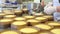 Pastry chef hands sprinkling sugar powder on dough for easter sweet bread