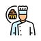 pastry chef restaurant color icon  illustration