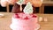 Pastry cook workshop confectioner decor pink cake