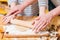 Pastry cooking master class roll dough biscuits