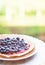 pastry dessert with blueberries - rustic cuisine recipes concept
