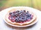 pastry dessert with blueberries - rustic cuisine recipes concept