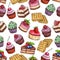 Pastry pattern of patisserie desserts