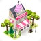 Pastry Shop City Building 3D Isometric