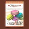 Pastry Shop Macarons Biscuit Sweet Banner Vector