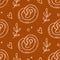 Pastry, sweet bakery seamless pattern with baked goods