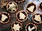 Pastry tartlets with dried fruits. Christmas and New Year\'s cakes