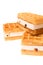 Pastry Viennese wafers isolated on the white