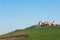 Pasture and castle of Chateau de Chateauneuf