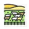 pasture sheep color icon vector illustration