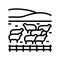 pasture sheep line icon vector illustration
