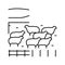 pasture sheep line icon vector illustration