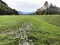 Pastures and meadows on the slopes over the Lake Lucerne or Vierwaldstaetersee lake Vierwaldstattersee and Alpnachersee Lake