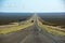 Patagonia endless road on sunny day