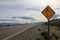 Patagonia high wind road sign yellow