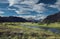 Patagonia landscape with river and mountains, near Chalten, Patagonia, Argentina