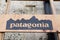 Patagonia sign and text logo of American brand of outdoor fashion sportswear and