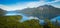 Patagonian lake and mountain panorama view, Bariloche, Argentina